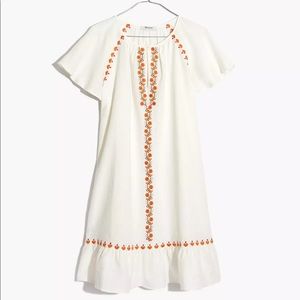 Madewell embroidered linen mini dress